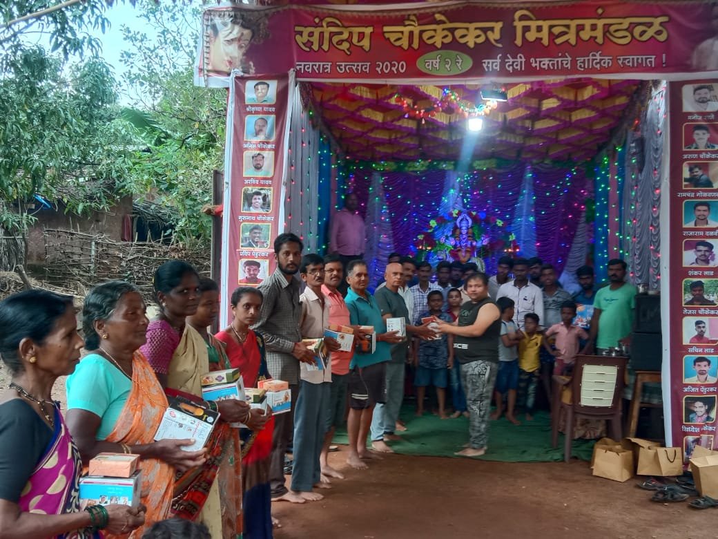 शिरवल गावात घरोघरी वाफेच्या मशिनचे वाटप