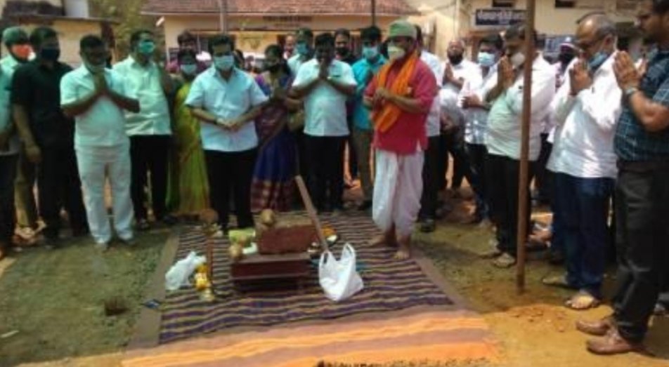 प्रधानमंत्री आवास योजनेच्या डेमो हाऊसचं नितेश राणेंच्या हस्ते भूमिपूजन