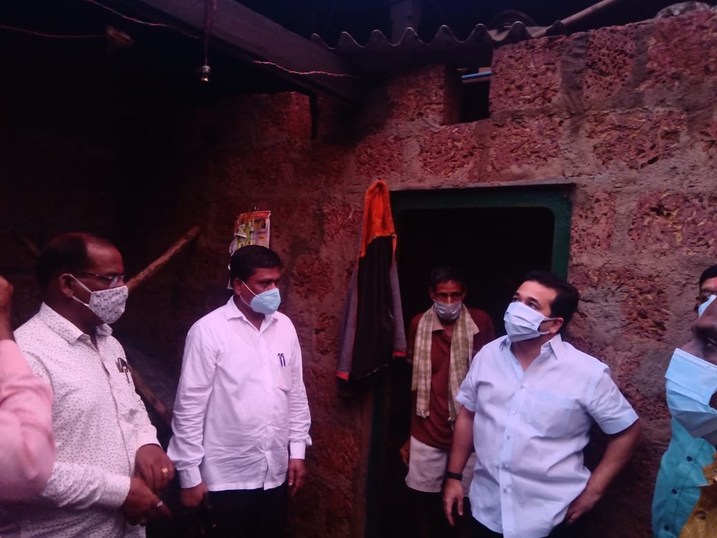 आमदार नितेश राणे यांनी कणकवली तालुक्यातील नुकसानग्रस्त भागाची केली पाहणी