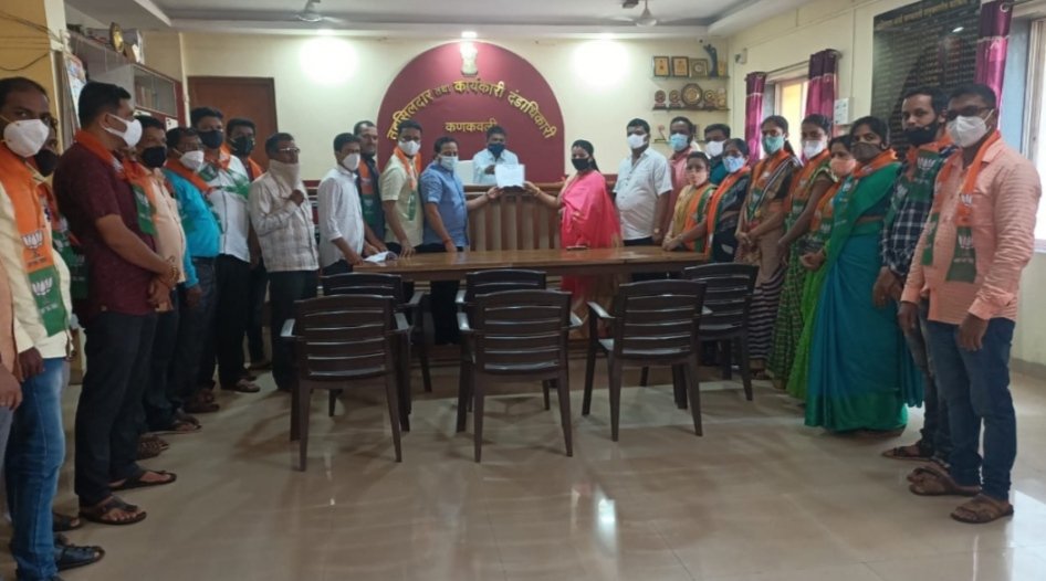 ठाकरे सरकार तालिबानी पद्धतीचा कणकवली भाजपकडून जाहीर निषेध.