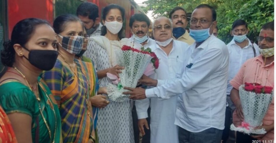 खासदार सुप्रिया सुळे यांचे सिंधुदुर्गात राष्ट्रवादी काँग्रेस नेते तथा नगरसेवक अबिद नाईक यांनी केले स्वागत