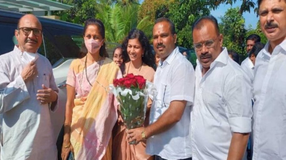 सावंतवाडी राष्ट्रवादीकडून खासदार सुप्रिया सुळे यांचे कुडाळात स्वागत