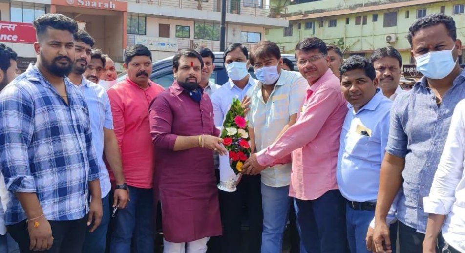 भारतीय जनता पार्टी युवा मोर्चाचे प्रदेशाध्यक्ष विक्रांत पाटील यांचे बांद्यात आगमन
