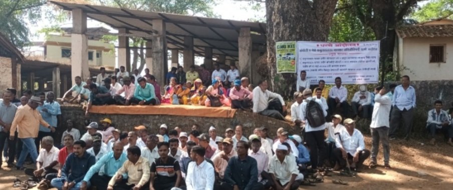 कबुलागतदार गावकर जमीन प्रकरणी ग्रामस्थांचे प्रांत कार्यालयासमोर उपोषण सुरू