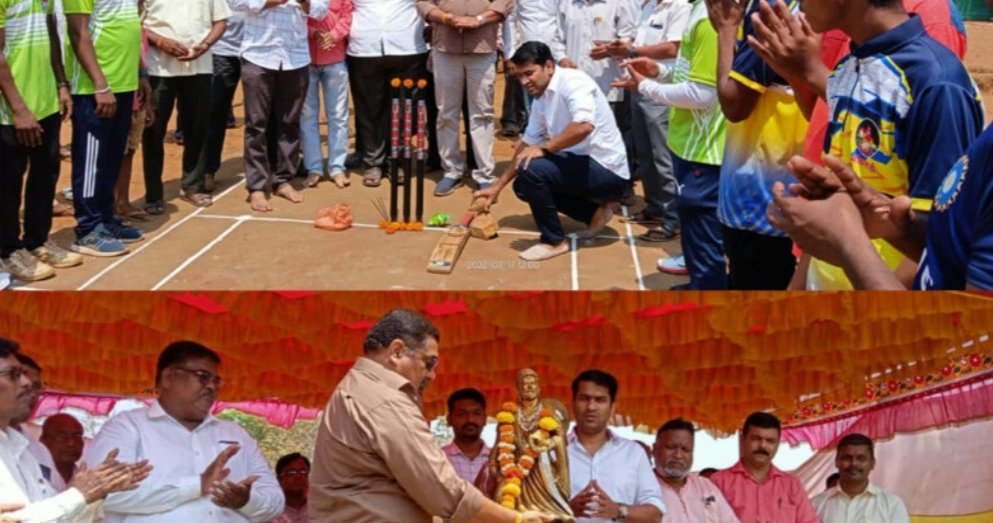 युवा सेना जिल्हाप्रमुख सुशांत नाईक यांच्या हस्ते होळी चषक क्रिक्रेट स्पर्धेचे उदघाटन