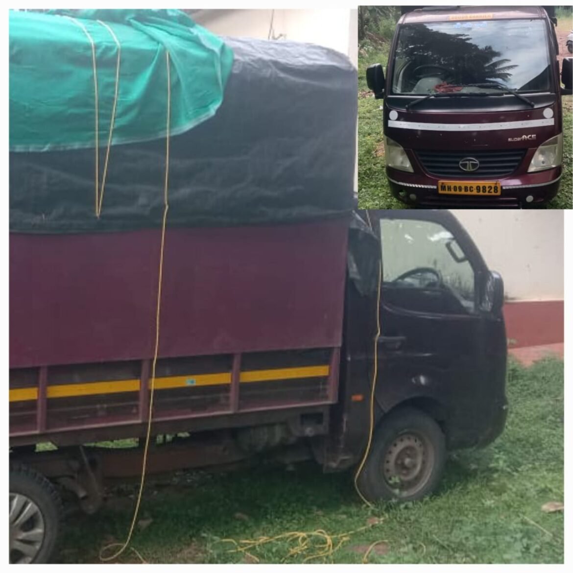 आडेली वजराट येथे टाटा सुपर गाडीत मिळाले दारूचे बॉक्स