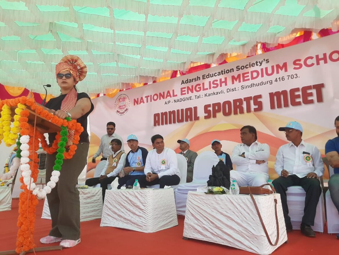नडगीवे येथील नॅशनल इंग्लिश मीडियम स्कूलमध्ये वार्षिक क्रीडा संमेलनाचा थाटात शुभारंभ: मुलींना क्रीडा क्षेत्रात मर्दानी खेळ आत्मसात करण्यासाठी पालकांनी प्रोत्साहित करावे- स्नेहा कोकणे पाटील