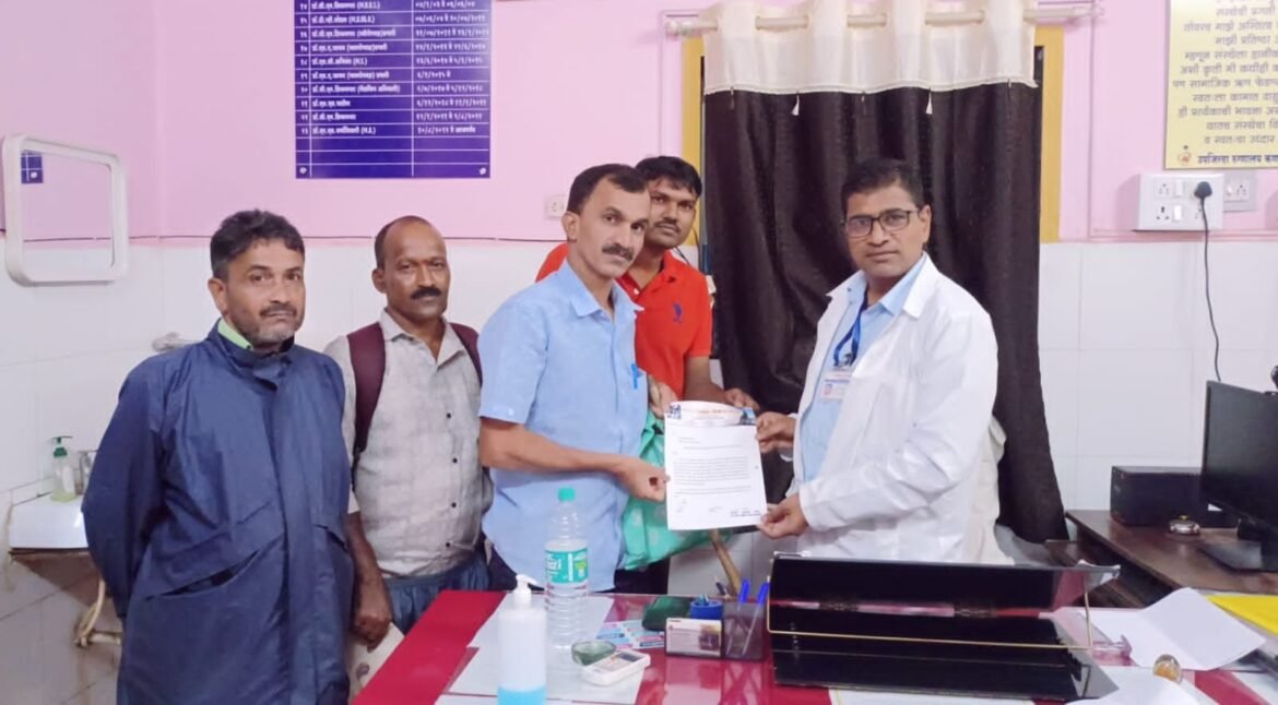 एकता दिव्यांगा विकास संस्थेचे कणकवली वैद्यकीय अधीक्षकांना निवेदन