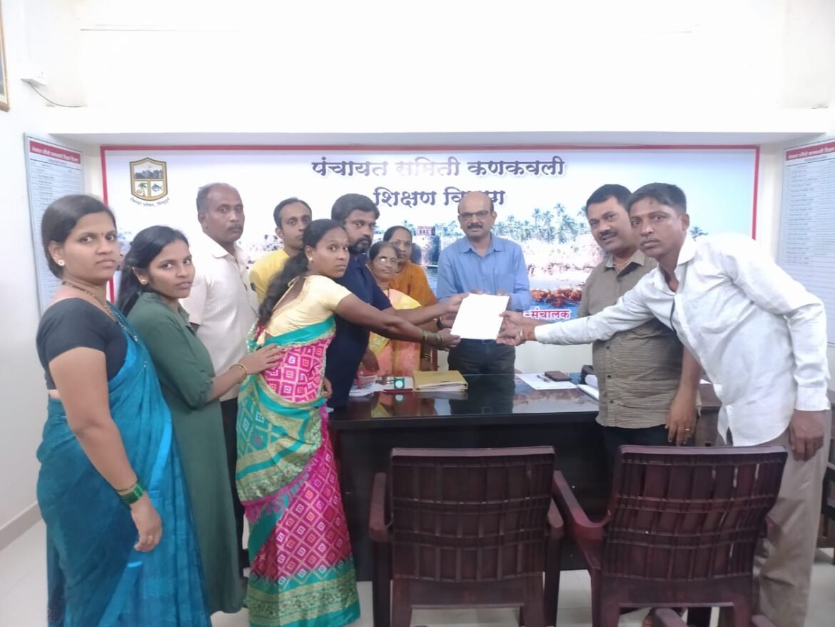 जि.प.शाळा क्र.२ मध्ये सेवानिवृत्ती शिक्षक नको याकरिता गटशिक्षण अधिकारी यांना निवेदन