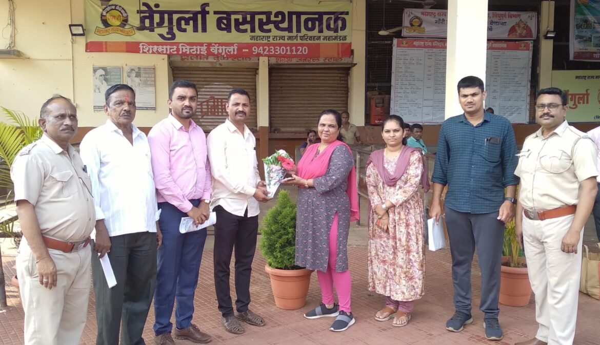 वेंगुर्ले आगाराच्या वेंगुर्ले बसस्थानक व शिरोडा बसस्थानकाची स्वच्छता कमिटीकडून तपासणी