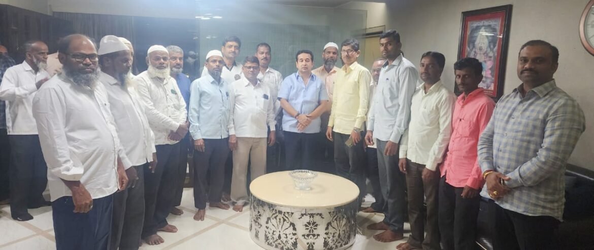 कणकवली विधानसभा मतदारसंघातील मुस्लिम समाजाच्या मान्यवरांनी घेतली आमदार नितेश राणे यांची भेट