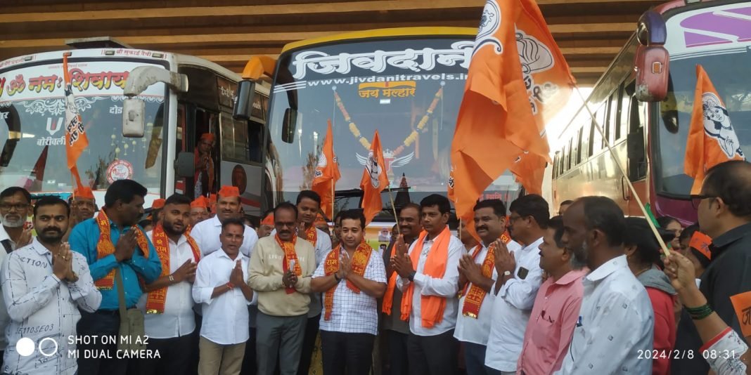 राम नामाच्या जयघोषात रामलल्लाच्या दर्शनासाठी रामभक्त अयोध्येला रवाना