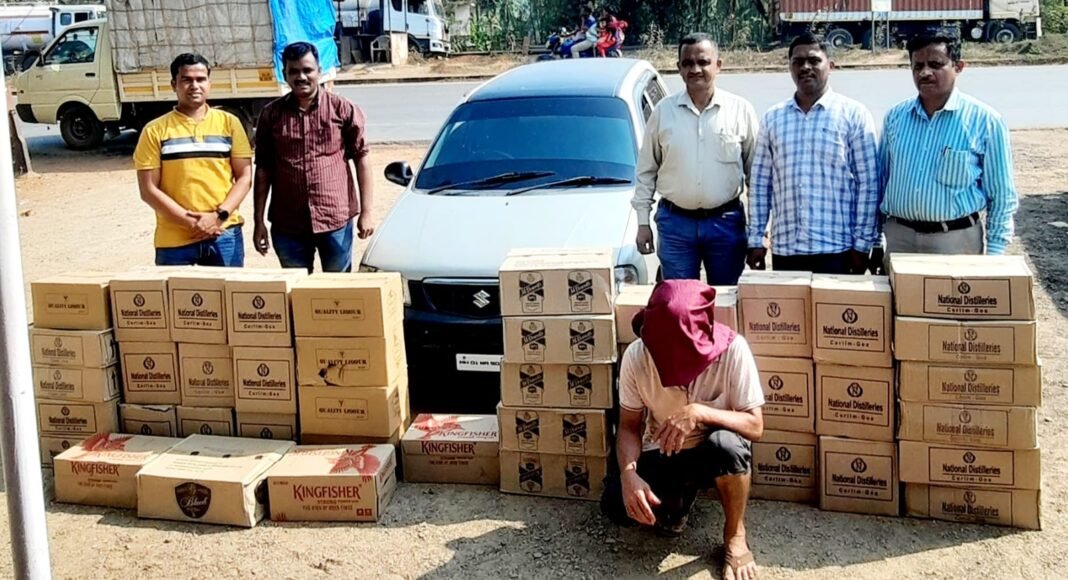 दारू वाहतूक केल्याप्रकरणी सावंतवाडी येथील एक ताब्यात
