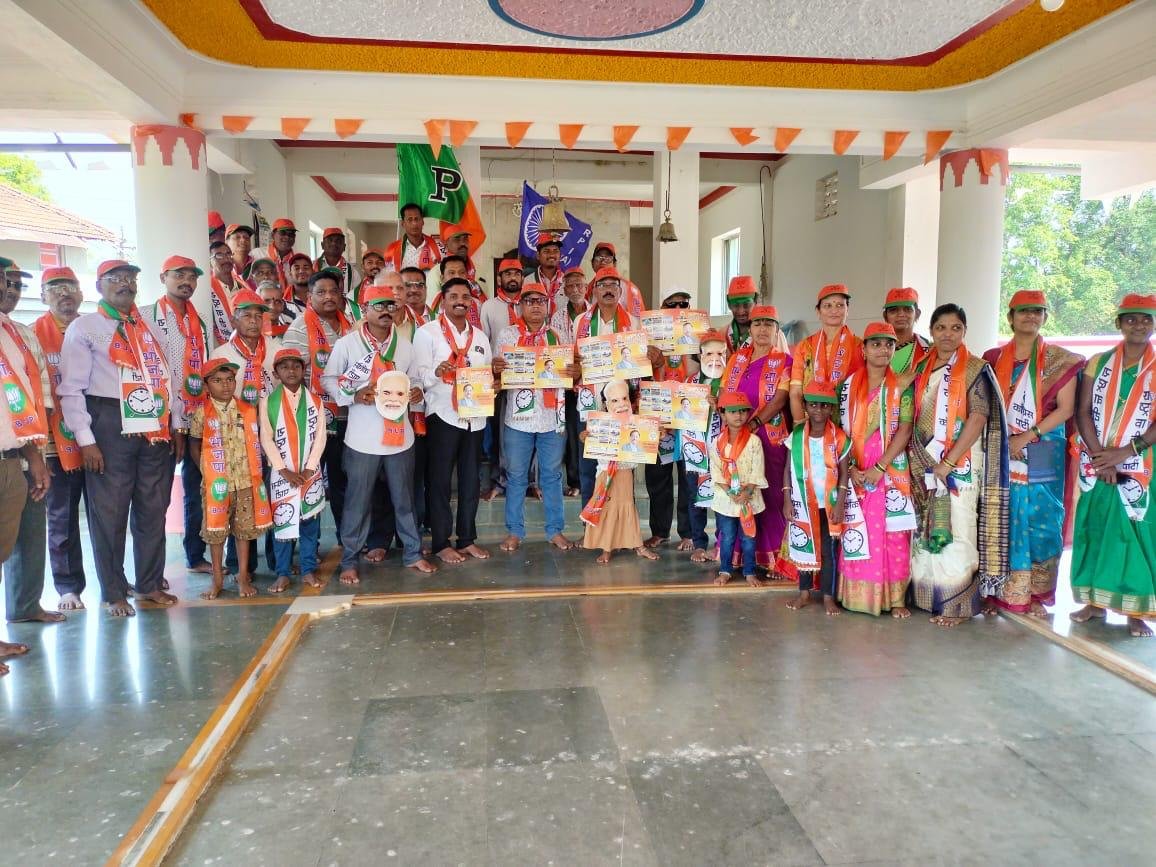 कळसुलीमध्ये महायुतीचे उमेदवार नारायण राणे यांच्या प्रचाराच्या भव्य शुभारंभ*
