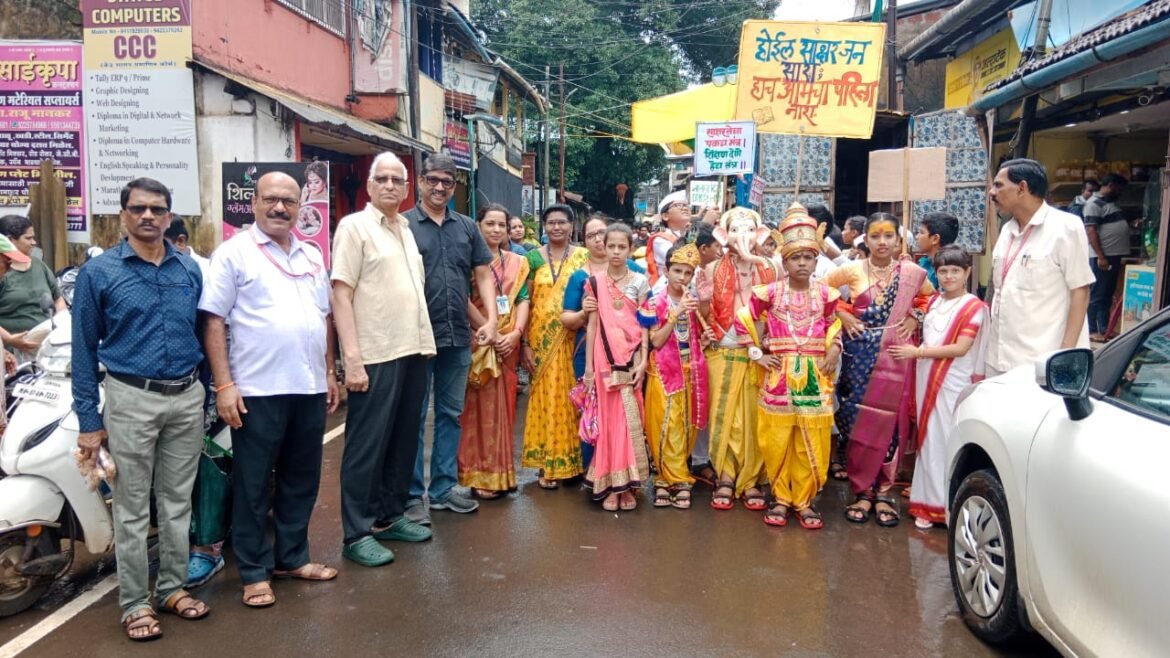 नवभारत घडविण्यासाठी विद्यामंदिर माध्य प्रशाळेने लोकसंगीत व लोकगीतातून दिला साक्षरतेचा संदेश
