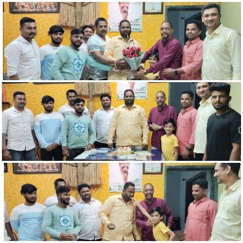 युवा कार्यकर्ते विशाल राणे यांचा वाढदिवस तालुका अध्यक्ष आनंत पिळणकर यांच्या घरी उत्साहात साजरा