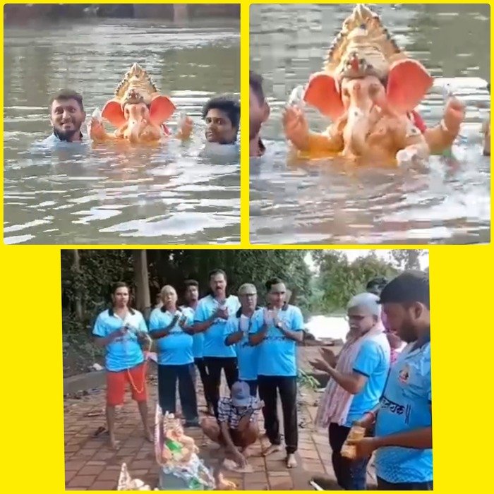 वरवडे येथील संतोष चव्हाण यांच्या गणपती बाप्पाचे अकरा दिवसांनी विसर्जन