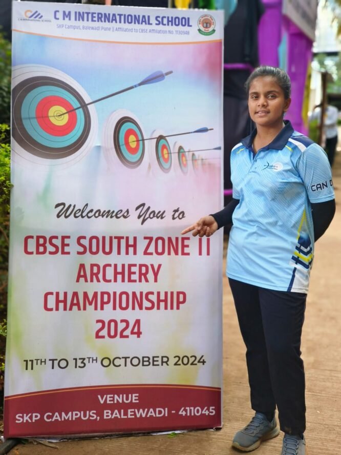 सहा राज्याच्या साऊथ झोन मधून सिंधूकन्या अक्सा मुदस्सर शिरगावकर हिची सीबीएसई आर्चरी चॅम्पियनशिपच्या राष्ट्रीय स्पर्धेसाठी निवड