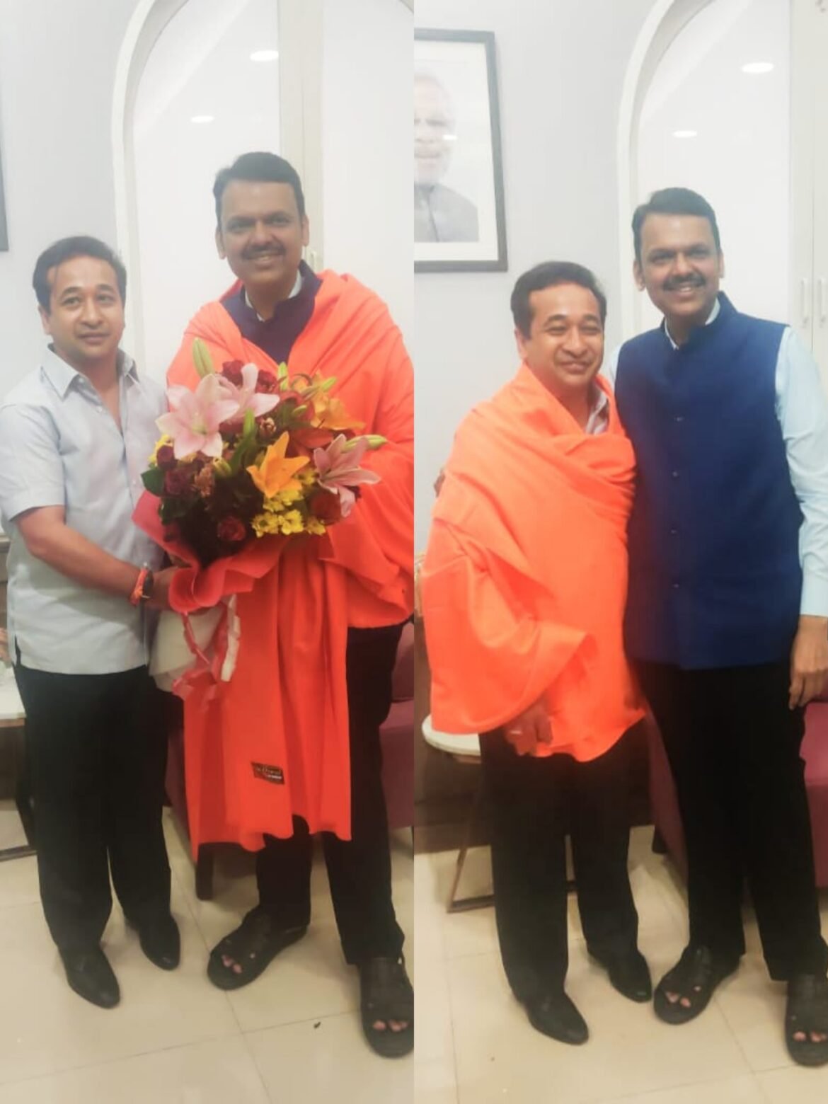 आमदार नितेश राणे यांनी भाजप नेते उपमुख्यमंत्री देवेंद्र फडणवीस यांची घेतली सदिच्छा भेट