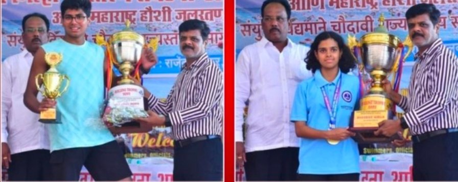 ‘फास्टेस्ट स्विमर’ स्मरण मंगलोरकर, अनुश्री जाधव