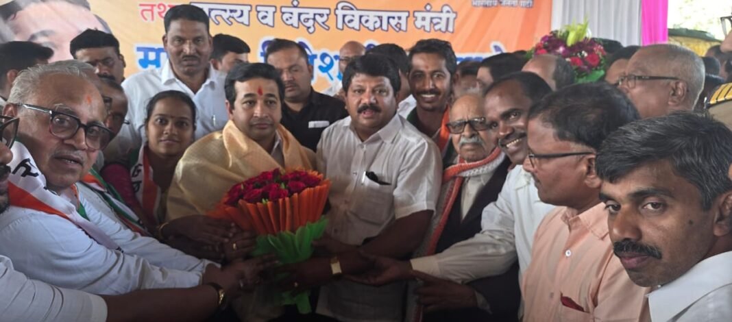 बांद्यात पालकमंत्री नितेश राणेंचे राष्ट्रवादी काँग्रेसकडून जल्लोषी स्वागत