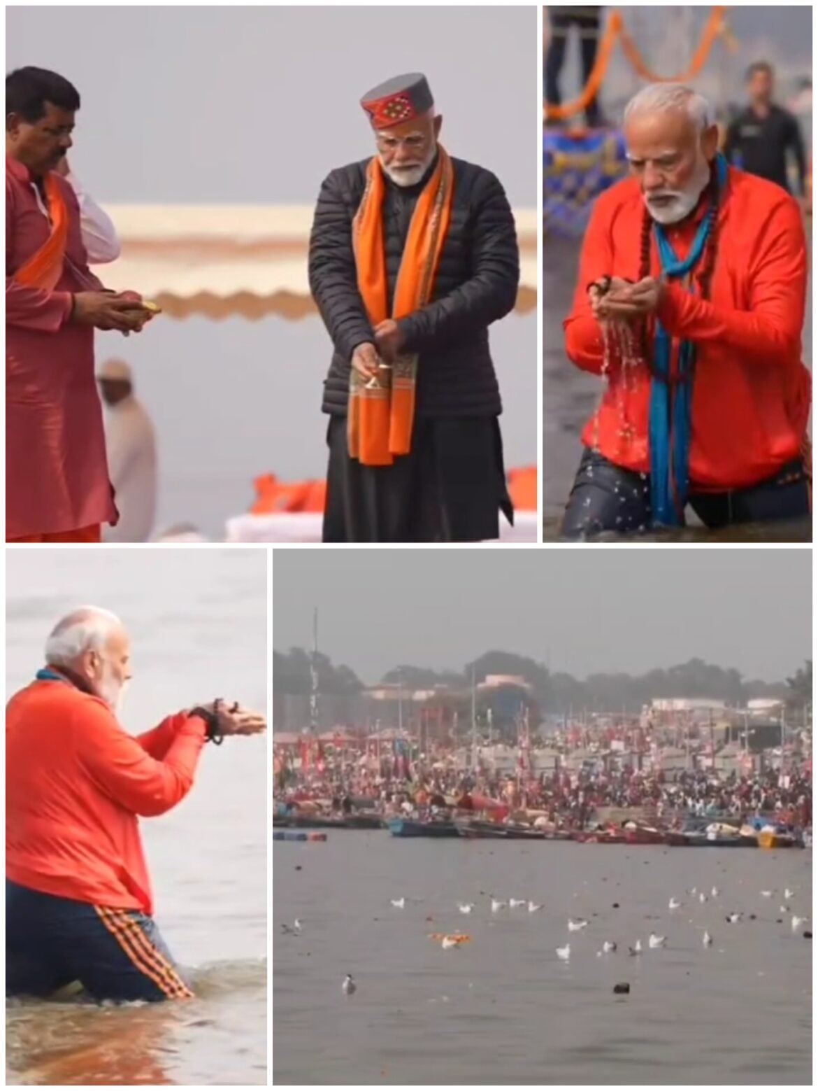 पंतप्रधान नरेंद्र मोदींचं प्रयागराज महाकुंभमध्ये अमृतस्नान