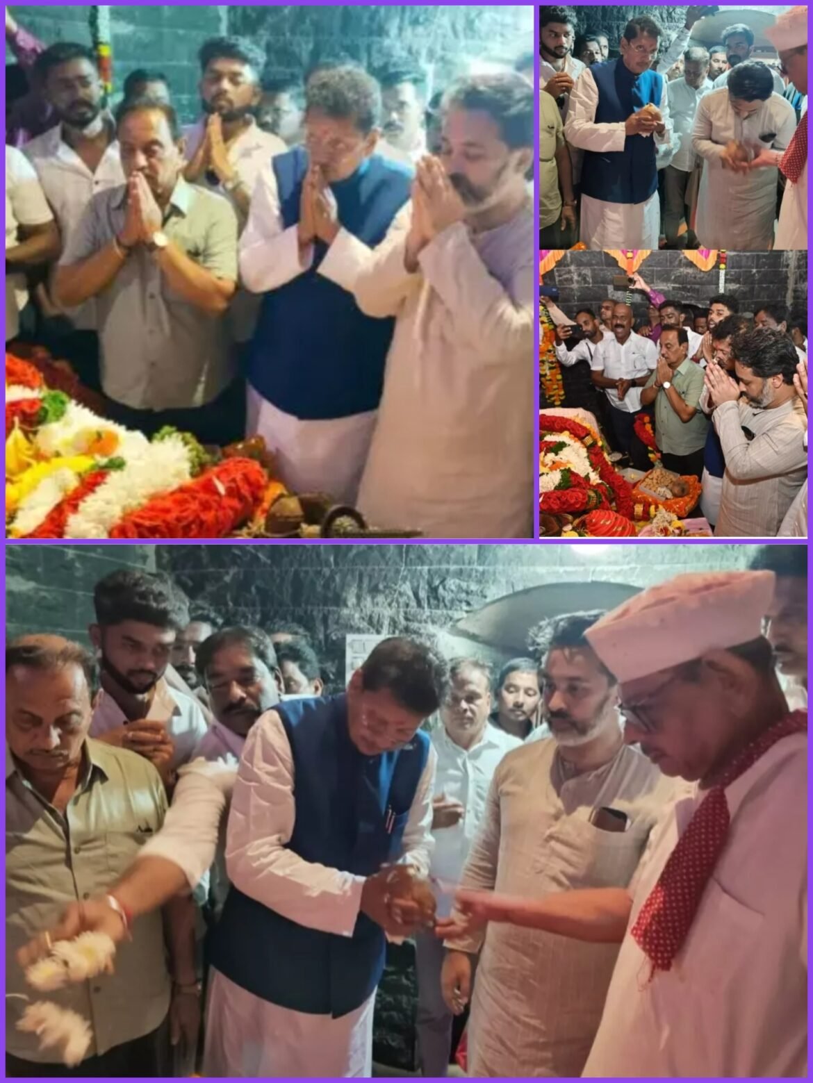 किल्ले सिंधुदुर्ग येथील श्री शिवराजेश्वर मंदिरात आमदार निलेश राणे, आ. दीपक केसरकर नतमस्तक