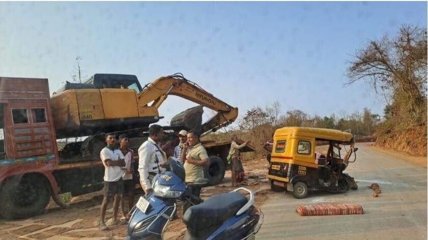 *एडगांव येथे भरधाव येणाऱ्या ट्रकची रिक्षाला जोरदार धडक*