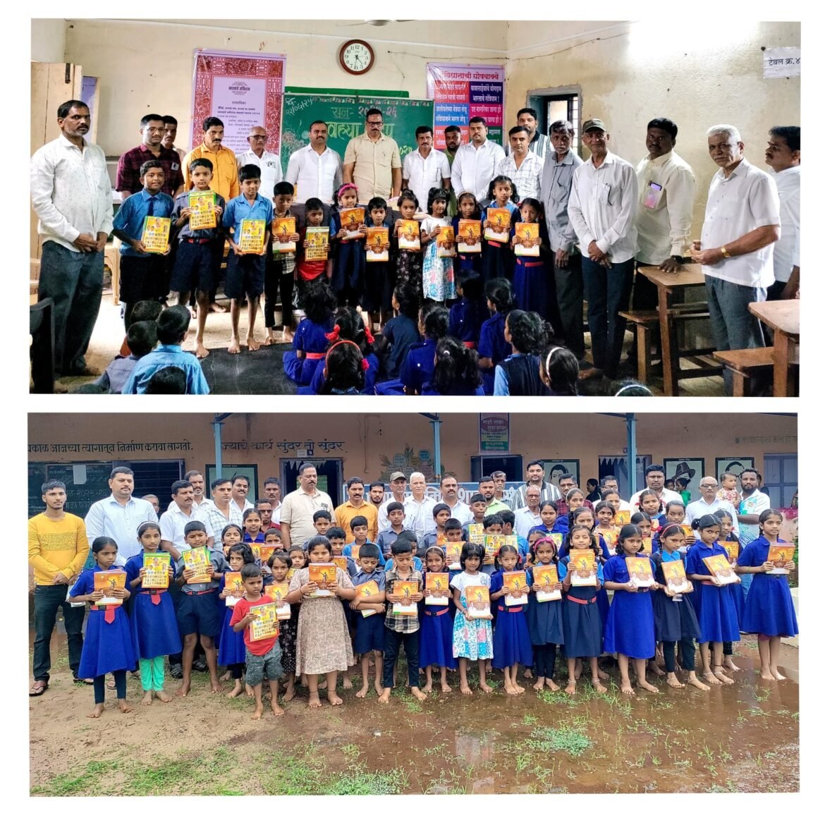 पालकमंत्री नितेश राणे यांच्या वाढदिवसाचे औचित्य साधून नवीन कुर्ली प्राथमिक शाळेत वह्या वाटप