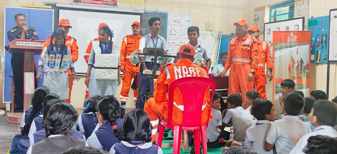 मसुरे येथे एनडीआरएफ कडून आपत्ती व्यवस्थापन प्रशिक्षण कार्यक्रम