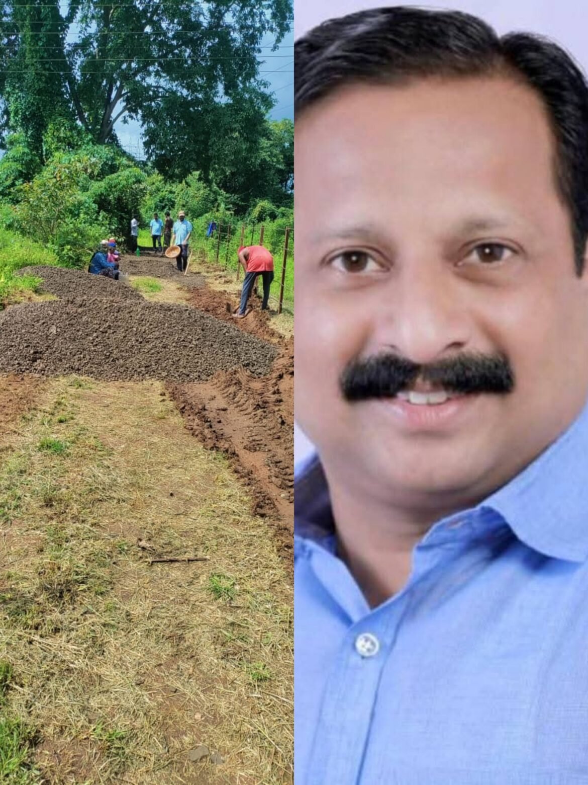 जळकेवाडी नाथ पे नगर ते गणपती साना रस्ता मा.नगराध्यक्ष  समीर नलावडे यांनी स्व:खर्चातून दिला करून