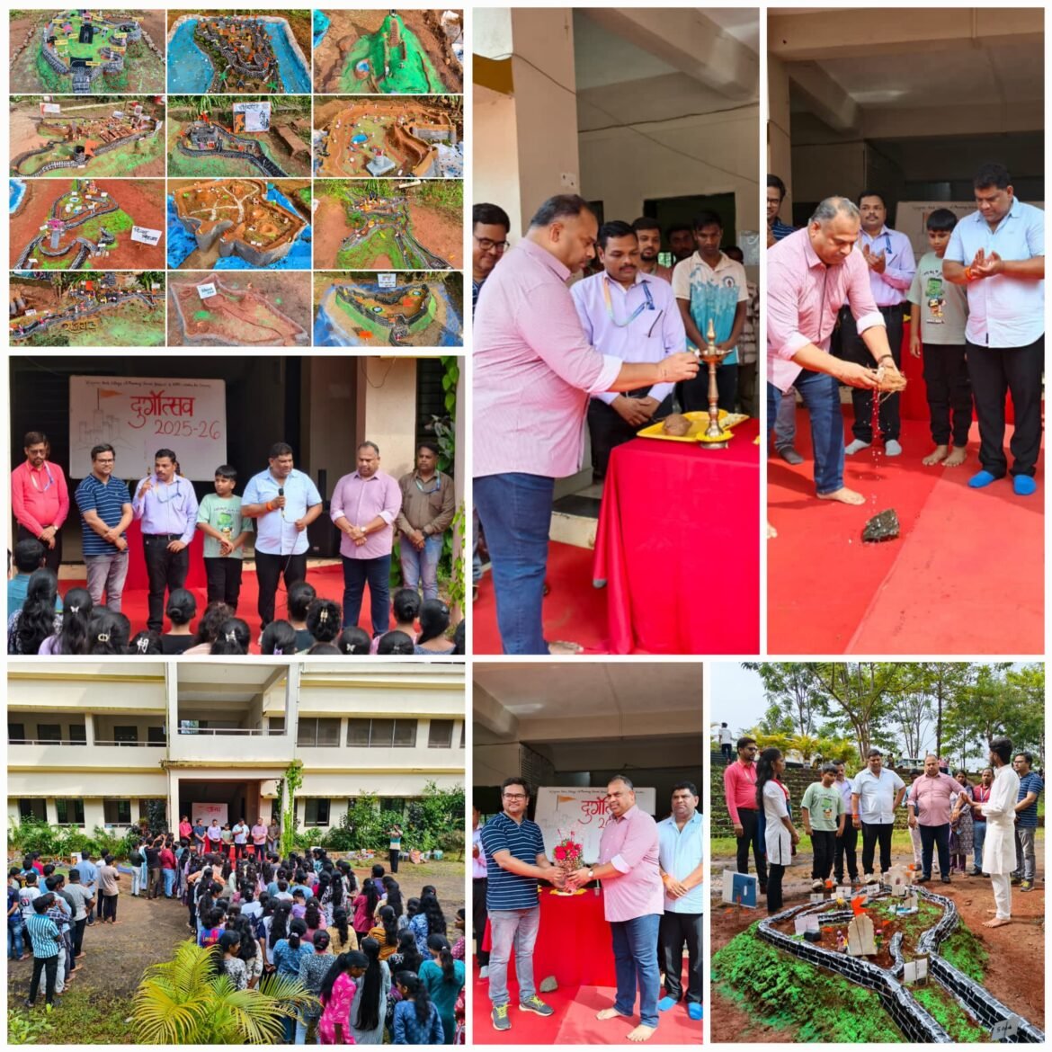 १२ गडकिल्ल्यांच्या हुबेहूब प्रतिकृती साकारून विजयराव नाईक फार्मसी कॉलेजने साजरा केला दुर्गोत्सव २०२५