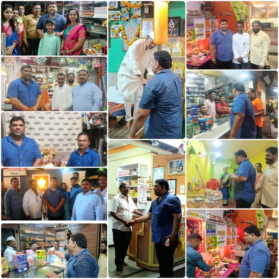 लक्ष्मीपूजनानिमित्त वैभव नाईक यांनी कुडाळ येथे विविध ठिकाणी दिल्या भेटी