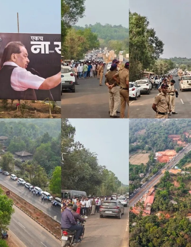 खासदार नारायण राणे यांच्या स्वागतासाठी हजारो कार्यकर्ते व गाड्यांचा ताफा सज्ज