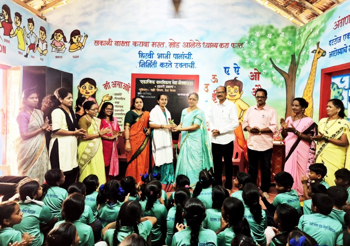 आकर्षक रंगरंगोटीने वर्गखोलीमध्ये निर्माण झाला शैक्षणिक माहोल