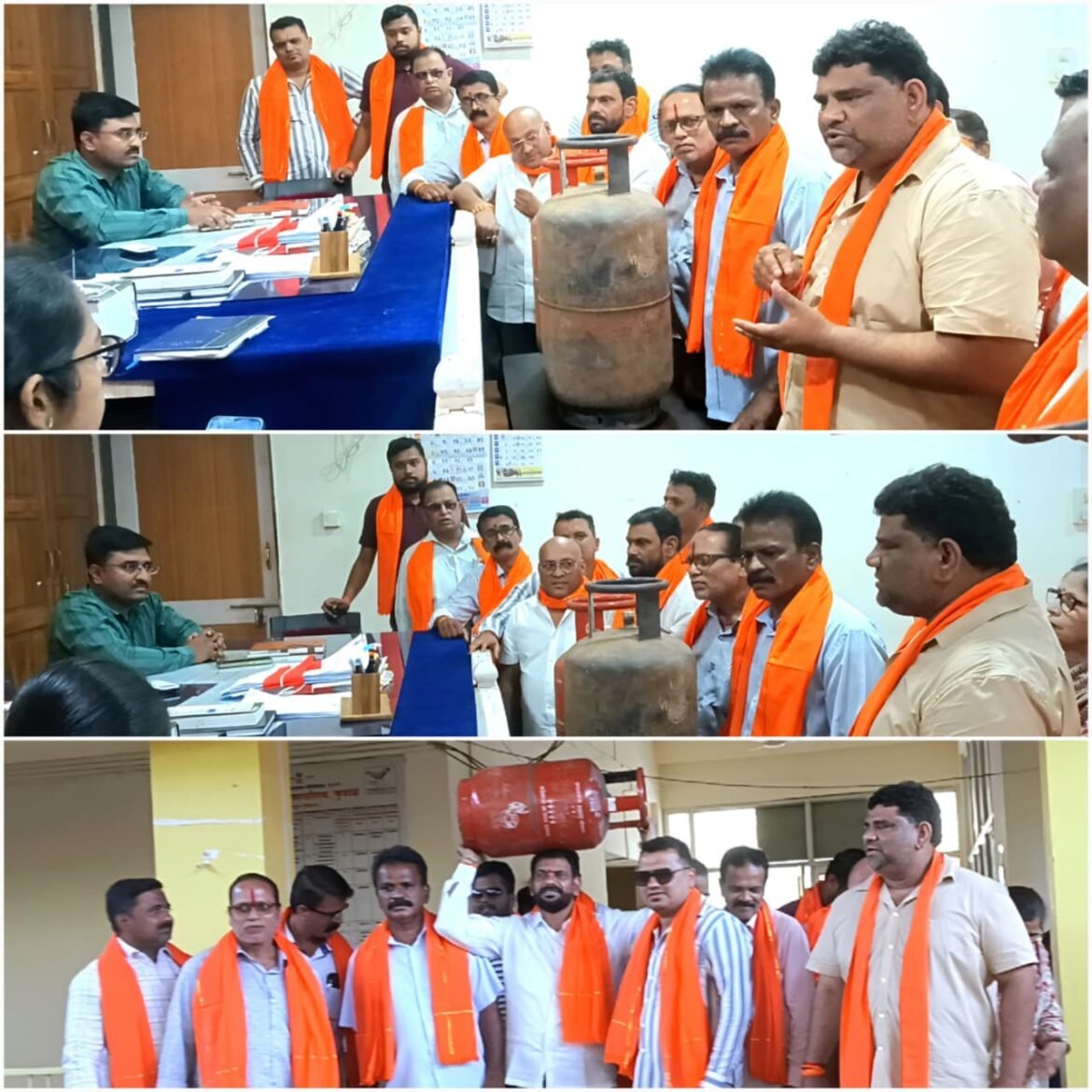 गॅस सिलेंडरचा पुरवठा सुरळीत झाला नाही तर मंगळवारी जिल्हाधिकारी कार्यालय येथे ठिय्या आंदोलन