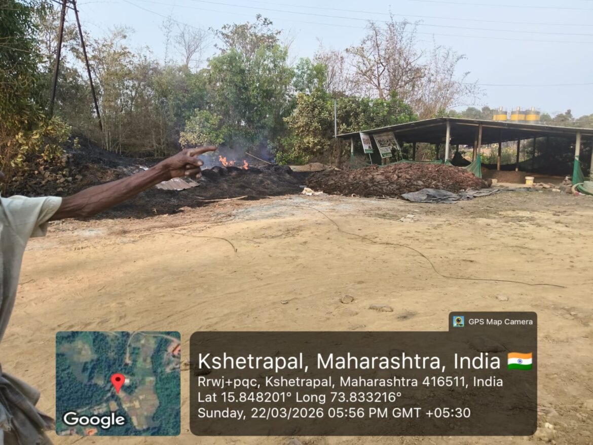 इन्सुली माडभाकरवाडी येथे विद्युत लाईन तुटून गवताच्या गंजी खाक ५०,००० हजार रुपयांचे नुकसान