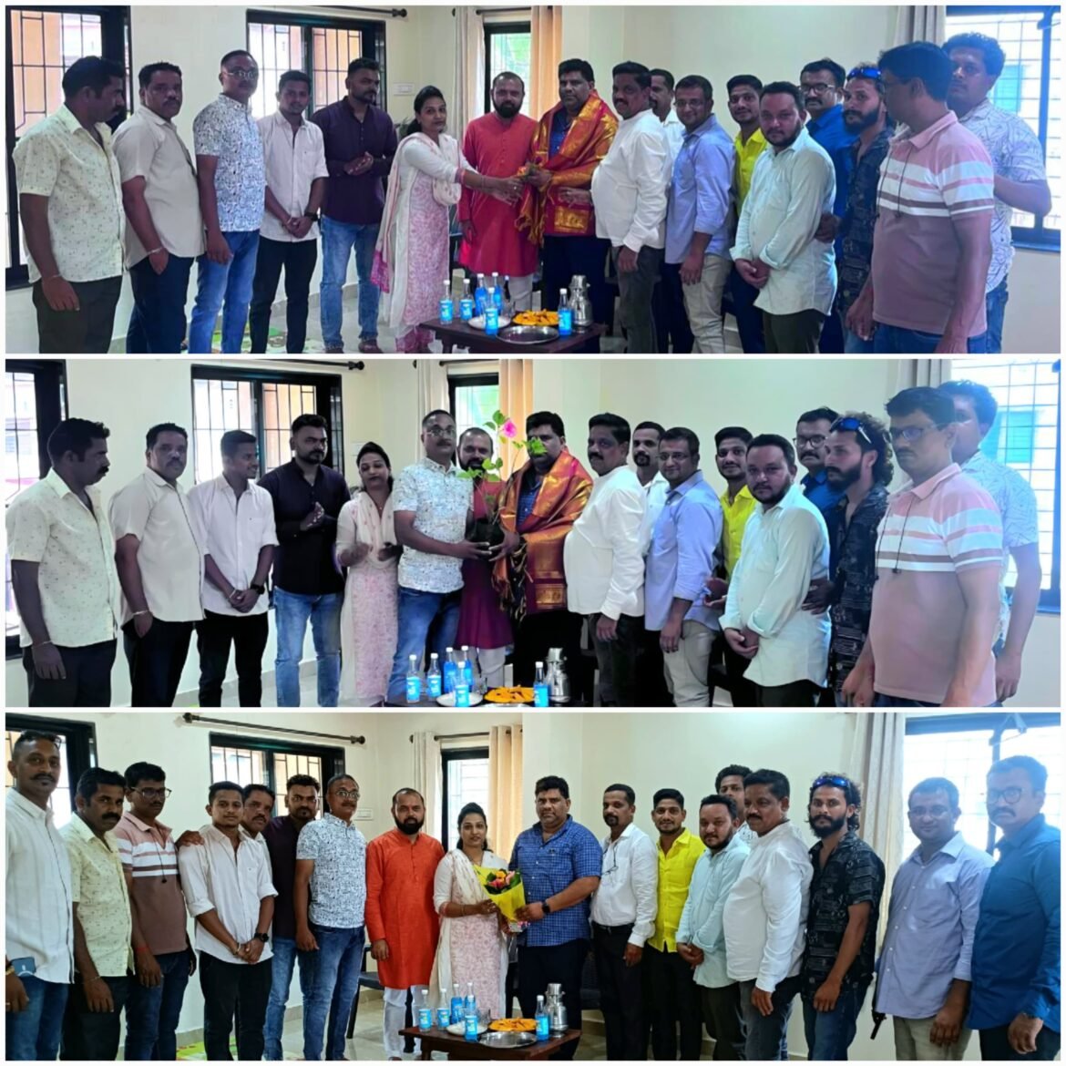 बांदा शहरातील शिवसैनिकांच्या वतीने नूतन जिल्हाप्रमुख वैभव नाईक यांचा सत्कार