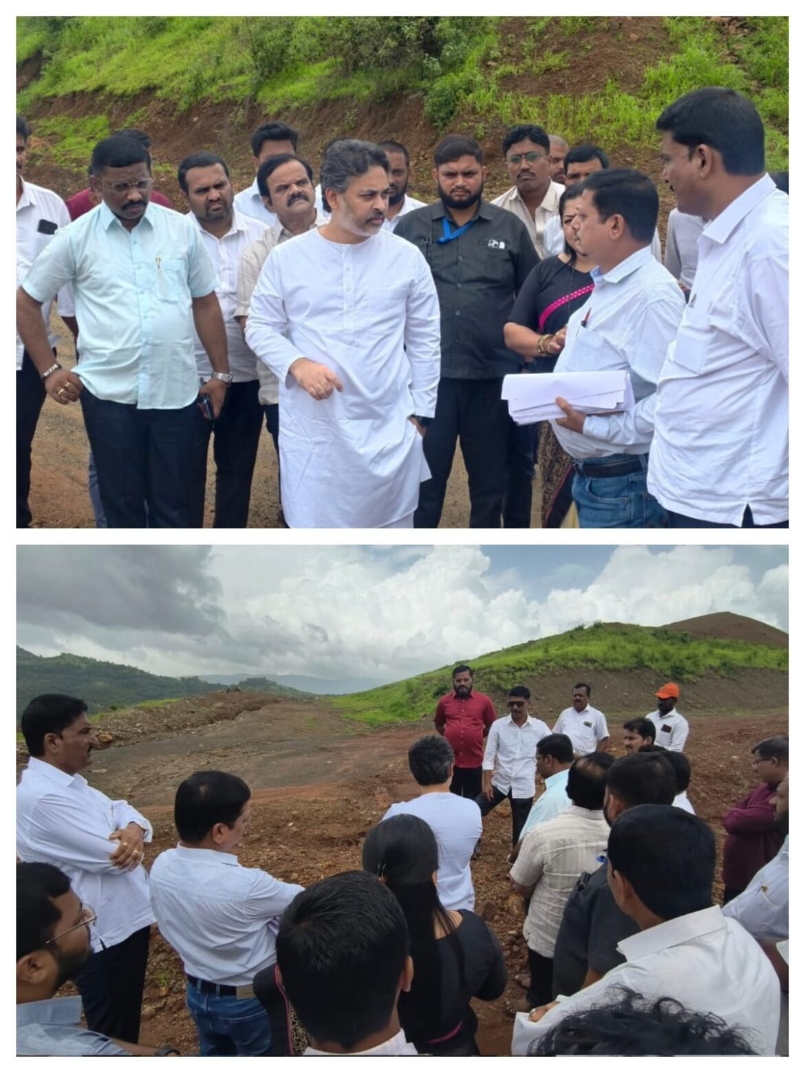 कुडाळ आंब्रड सारमळे व जांभवडे नरडवे या धरणांची संबंधित अधिकाऱ्यांसमवेत प्रत्यक्ष पाहणी