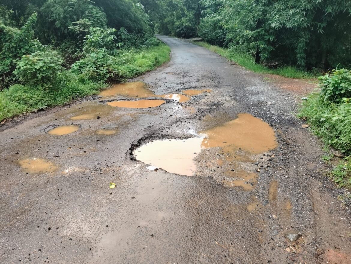 बोडदे गणेश मंदिराजवळील धोकादायक भगदाड त्वरित बुजवा; सामाजिक कार्यकर्ते अरविंद गवस यांची मागणी